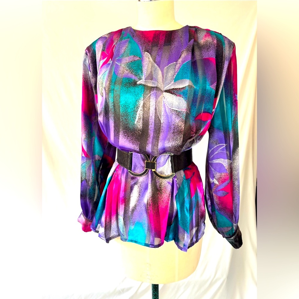 80’s Vintage‎ Multi-colored blouse from Tess of Milan/Paris 8